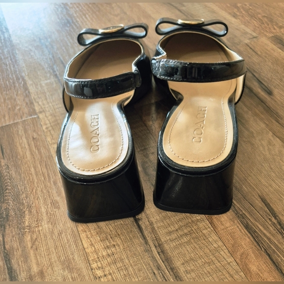 COACH Black Patent-leather Slingback Shoes Exc Cond!! - Picture 5 of 9